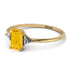 Emerald Cut Citrine With Triangles Ring - Remi No. 601 image 3