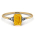 Emerald Cut Citrine With Triangles Ring - Remi No. 601 image 1