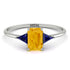Emerald Cut Citrine With Triangles Ring - Remi No. 615