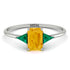 Emerald Cut Citrine With Triangles Ring - Remi No. 606 image 1