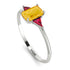 Emerald Cut Citrine With Triangles Ring - Remi No. 612 image 2