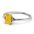 Emerald Cut Citrine With Triangles Ring - Remi No. 603