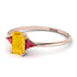 Emerald Cut Citrine With Triangles Ring - Remi No. 611 image 3