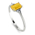 Emerald Cut Citrine With Triangles Ring - Remi No. 603