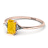 Emerald Cut Citrine With Triangles Ring - Remi No. 602