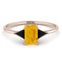 Emerald Cut Citrine With Triangles Ring - Remi No. 608
