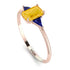 Emerald Cut Citrine With Triangles Ring - Remi No. 614