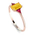 Emerald Cut Citrine With Triangles Ring - Remi No. 611 image 2