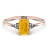 Emerald Cut Citrine With Triangles Ring - Remi No. 602 image 1