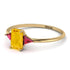 Emerald Cut Citrine With Triangles Ring - Remi No. 610 image 3