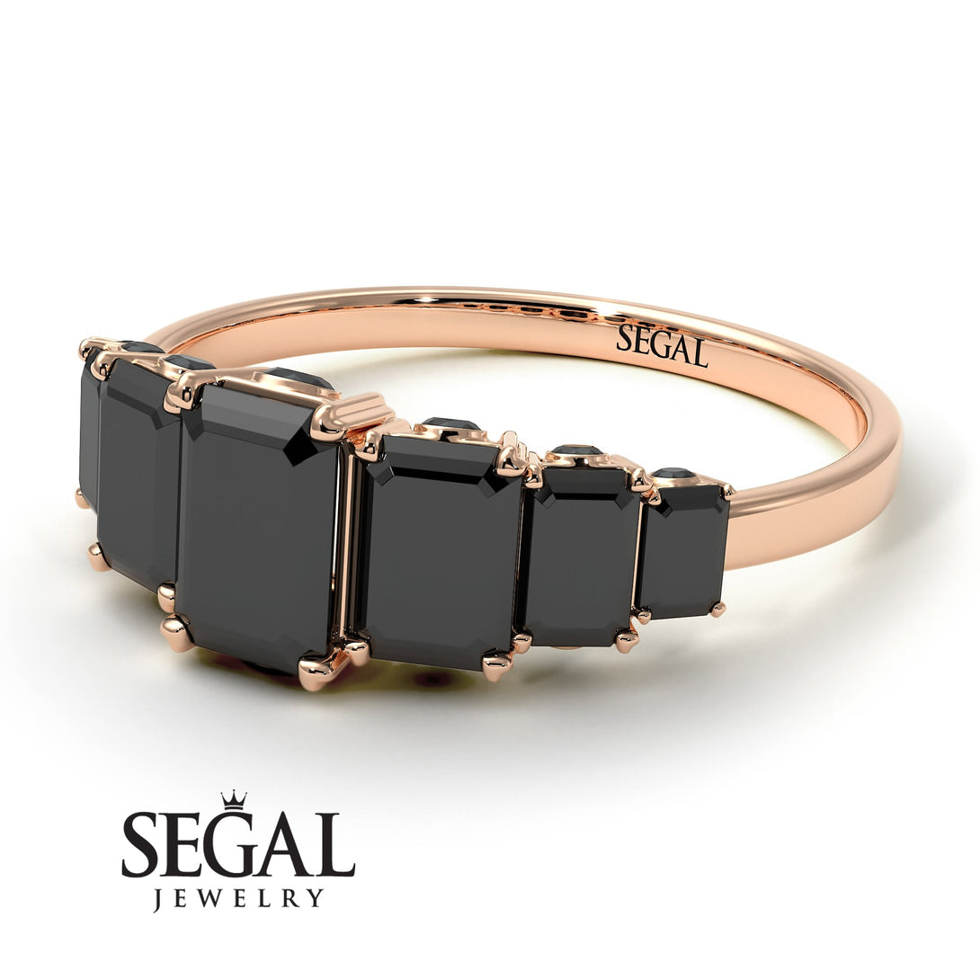 Custom order to Devin Emerald Cut Black Diamond Ring With Hidden Black Diamonds - Brynlee No. 38