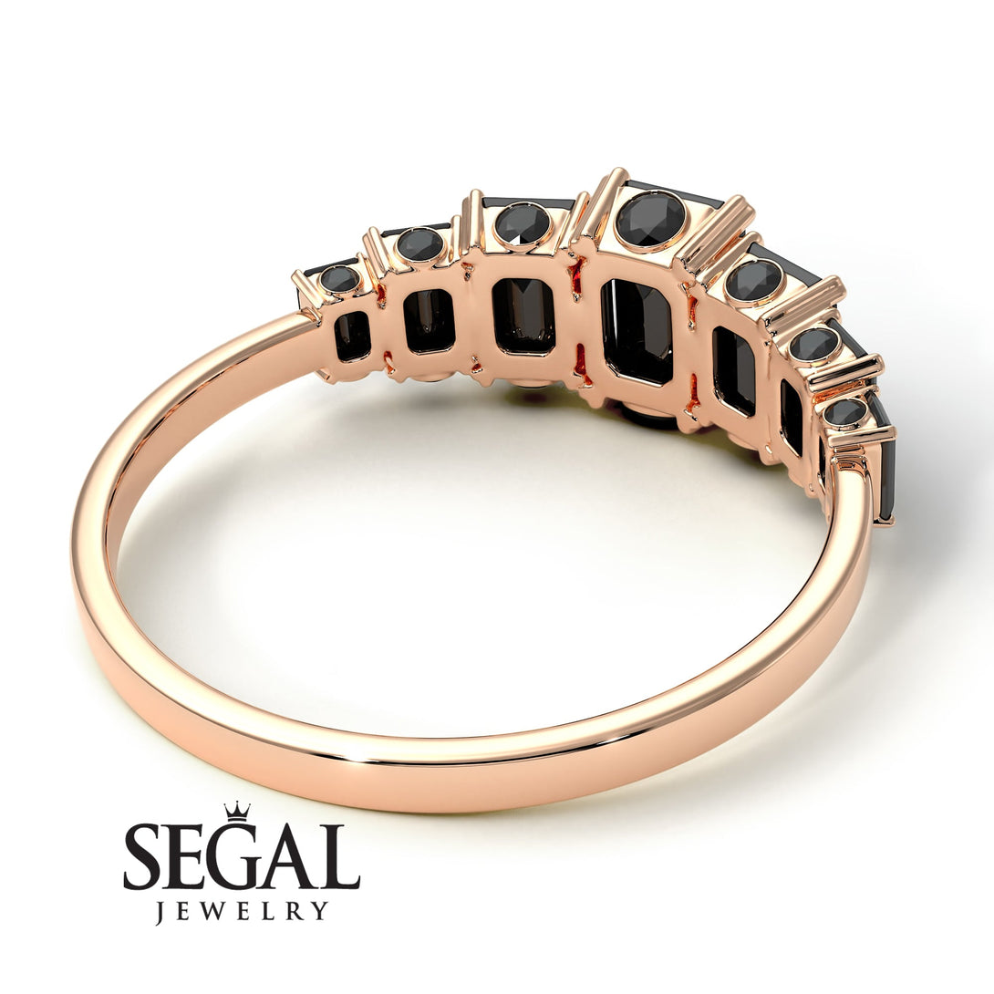 Custom order to Devin Emerald Cut Black Diamond Ring With Hidden Black Diamonds - Brynlee No. 38