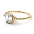 Emerald Cut Diamond With Triangles Ring - Remi No. 1
