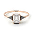 Emerald Cut Diamond With Triangles Ring - Remi No. 32