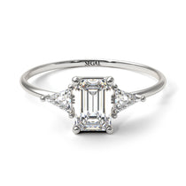 Emerald Cut Diamond With Triangles Ring - Remi No. 3 image 1