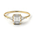 Emerald Cut Diamond With Triangles Ring - Remi No. 1 image 1