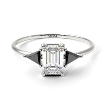 Emerald Cut Diamond With Triangles Ring - Remi No. 33 image 1