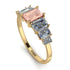 Emerald Cut Morganite Geometrical Ring - Briella No. 901 image 2