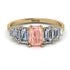 Emerald Cut Morganite Geometrical Ring - Briella No. 901