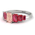 Emerald Cut Morganite Geometrical Ring - Briella No. 912