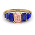 Emerald Cut Morganite Geometrical Ring - Briella No. 913 image 1
