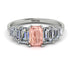 Emerald Cut Morganite Geometrical Ring - Briella No. 903 image 1