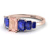Emerald Cut Morganite Geometrical Ring - Briella No. 914