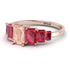 Emerald Cut Morganite Geometrical Ring - Briella No. 911 image 3