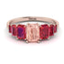 Emerald Cut Morganite Geometrical Ring - Briella No. 911