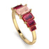 Emerald Cut Morganite Geometrical Ring - Briella No. 910