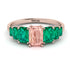 Emerald Cut Morganite Geometrical Ring - Briella No. 905 image 1