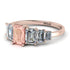 Emerald Cut Morganite Geometrical Ring - Briella No. 902 image 3