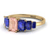 Emerald Cut Morganite Geometrical Ring - Briella No. 913 image 2