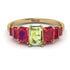 Emerald Cut Peridot Geometrical Ring - Briella No. 710