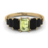Emerald Cut Peridot Geometrical Ring - Briella No. 707