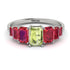 Emerald Cut Peridot Geometrical Ring - Briella No. 712 image 1