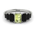 Emerald Cut Peridot Geometrical Ring - Briella No. 709 image 1