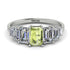 Emerald Cut Peridot Geometrical Ring - Briella No. 703 image 1
