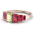 Emerald Cut Peridot Geometrical Ring - Briella No. 711