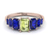 Emerald Cut Peridot Geometrical Ring - Briella No. 714 image 1