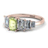 Emerald Cut Peridot Geometrical Ring - Briella No. 702
