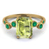 Emerald Cut Peridot Ring With Bezel - Alina No. 704