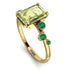 Emerald Cut Peridot Ring With Bezel - Alina No. 704 image 3