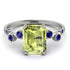Emerald Cut Peridot Ring With Bezel - Alina No. 715 image 1