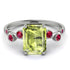 Emerald Cut Peridot Ring With Bezel - Alina No. 712 image 1