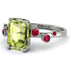 Emerald Cut Peridot Ring With Bezel - Alina No. 712