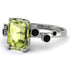 Emerald Cut Peridot Ring With Bezel - Alina No. 709