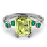 Emerald Cut Peridot Ring With Bezel - Alina No. 706 image 1