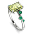 Emerald Cut Peridot Ring With Bezel - Alina No. 706 image 3