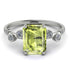Emerald Cut Peridot Ring With Bezel - Alina No. 703 image 1